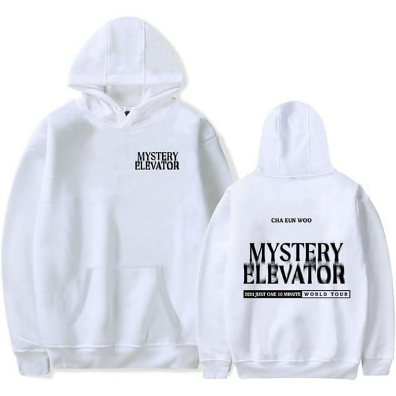 Cha Eun Woo Just One 10 Minute Mystery Elevator Tour Merch Hoodie Pockets Drawstring Unisex Hooded Sweatshirt Fashion Clothing