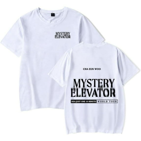 Cha Eun Woo Just One 10 Minute Mystery Elevator Tour Merch Short Sleeve T-shirt Unisex Fashion Crew Neck Top