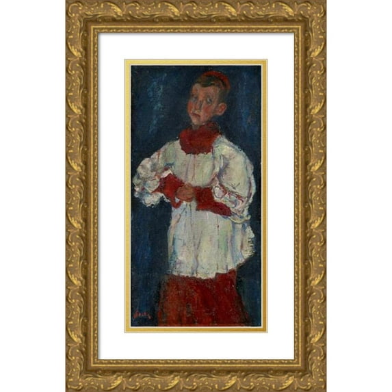 Chaïm Soutine 14x24 Gold Ornate Framed and Double Matted Museum Art Print Titled - The Choir Boy (1927)