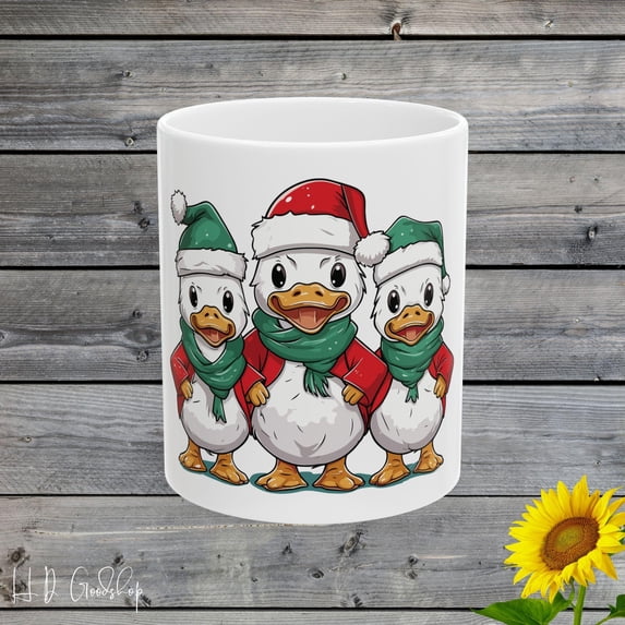 ChaChaCoo A Playful Holiday Mug with the Cute Tree Little Duck Statement - Perfect for Holiday Gifts and Cozy Seasonal Sips