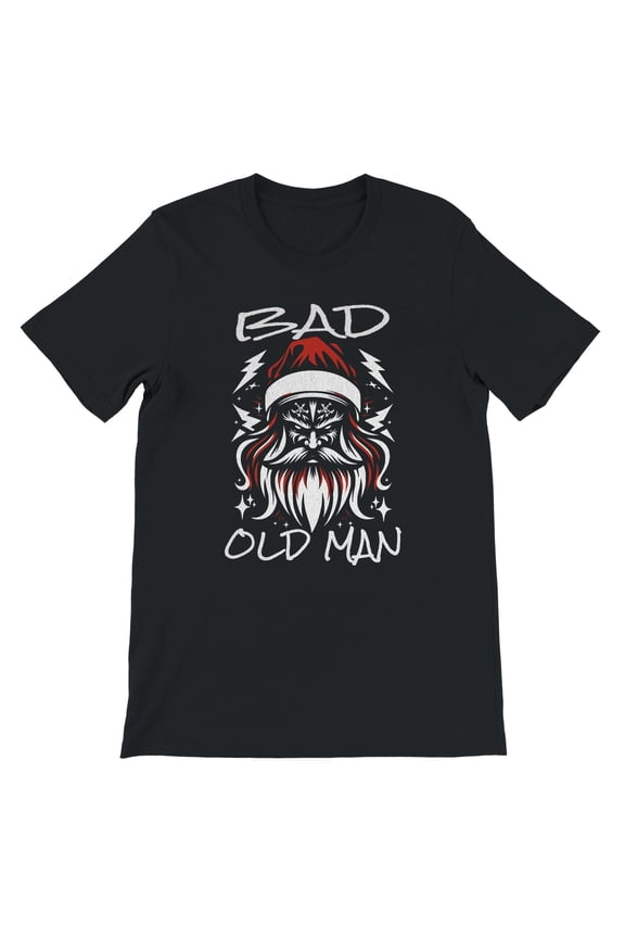 Bad Old Man – Heavy Metal Santa T-Shirt | Funny Christmas Shirt | Gift for Men | Rock Xmas Humor Tee | Metal Santa Claus