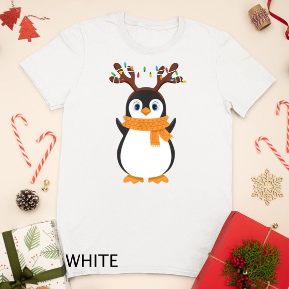 ChaChaCoo Christmas Penguin Reindeer Xmas Penguin Holiday Girls Boys T-Shirt Sweatshirt