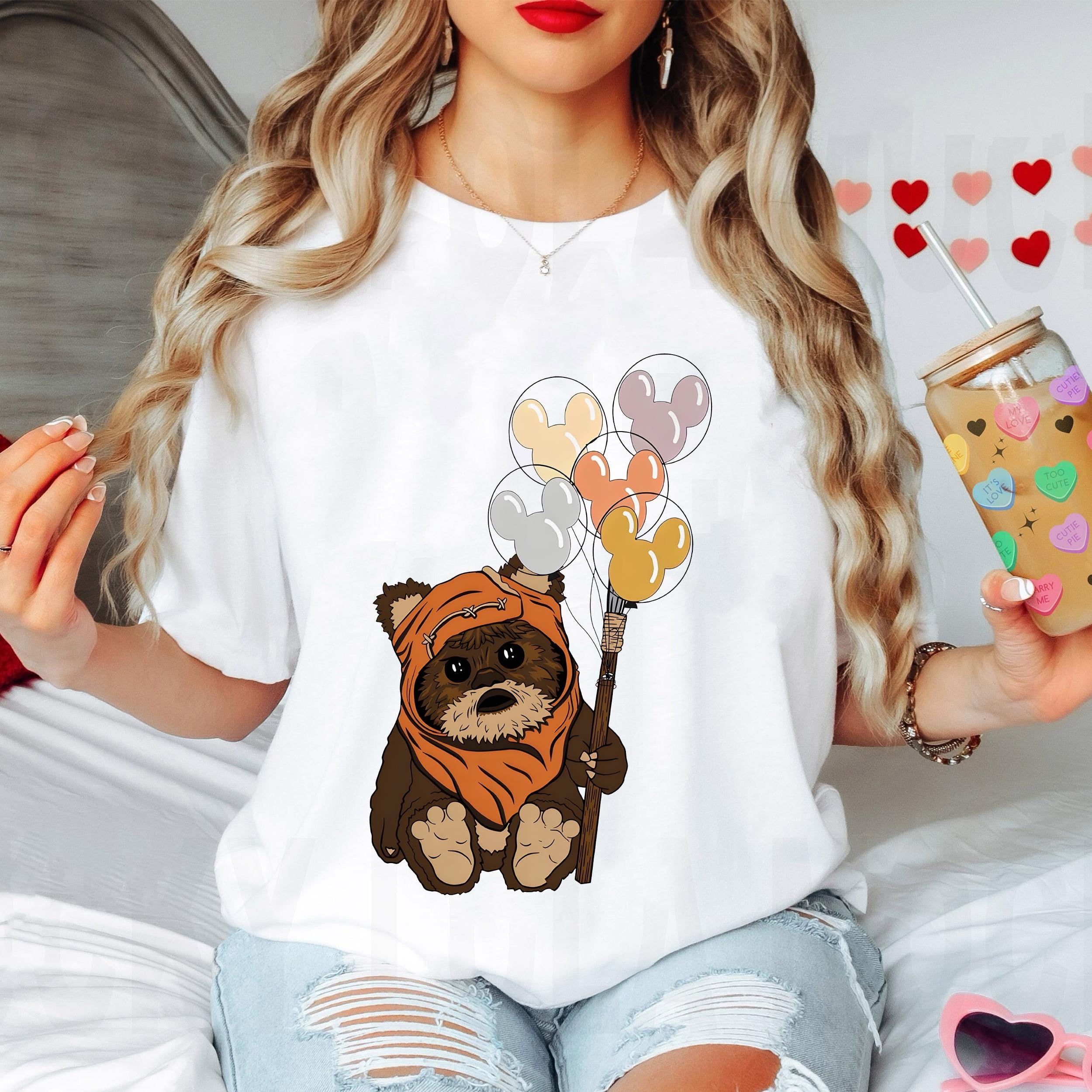ChaChaCoo Cute Chewbacca Mickey Balloon Shirt, Holiday T-Shirt, Galaxy ...