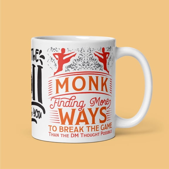 ChaChaCoo DnD Monk Mug | Funny Dungeons and Dragons Gift | Tabletop RPG Class Coffee Cup for Players