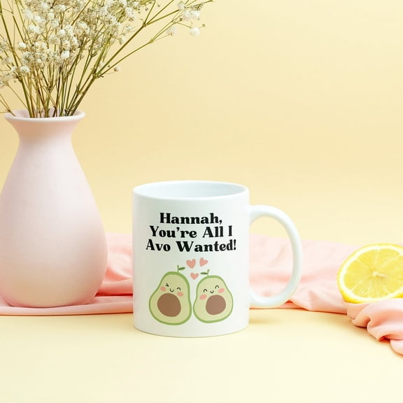 ChaChaCoo Funny Avocado Valentines Mug, Avo, Personalised Valentines Gift, Boyfriend Gift, Girlfriend Gift, Happy Valentines Day Present