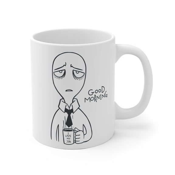 ChaChaCoo Funny Ceramic Mug, Sarcastic Office Coffee Cup, Novelty Mug for Job Haters, Unique Work Gift, Morning Person Humor, Coworker Gag Gift