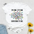 thumbnail image 1 of ChaChaCoo Funny Christmas Lights T-Shirt: I'm Fine Everything Is Fine Holiday Tee, 1 of 4