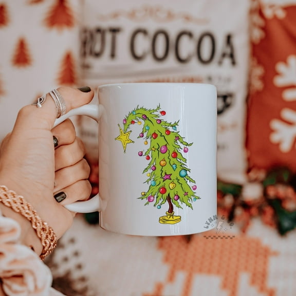 ChaChaCoo Mean One Tree Christmas Mug | Christmas Mug | Holiday Coffee Cup | Grin Mug | Ceramic Christmas Mug | Whoville Inspired Mug