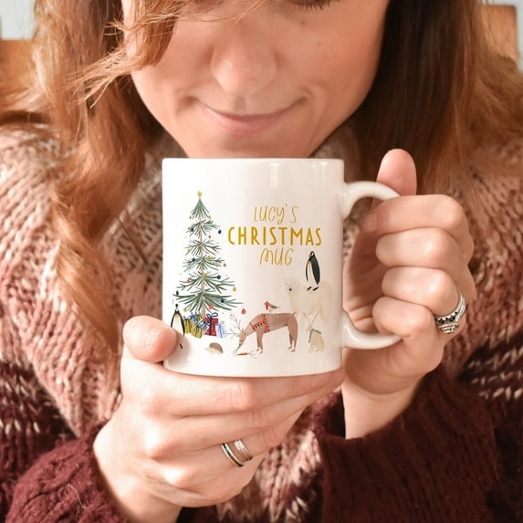 ChaChaCoo Personalised christmas mug | stocking filler christmas gift | personalized hot chocolate mug | secret santa gift | christmas eve box holiday