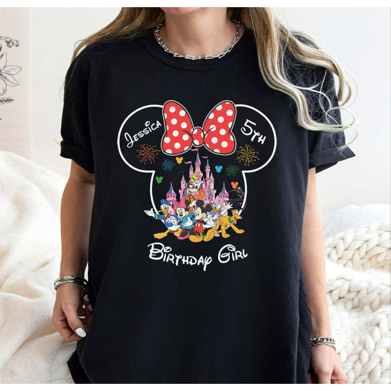 ChaChaCoo Personalized Disney Minnie Birthday T-shirt, Disney