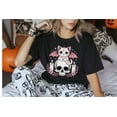 thumbnail image 1 of ChaChaCoo Spooky Cute Bat Cat Halloween T-Shirt – Gothic Witchy Cat on Skull Shirt – Pastel Goth Aesthetic Tee – Creepy Cute Halloween Graphic Tee, 1 of 4