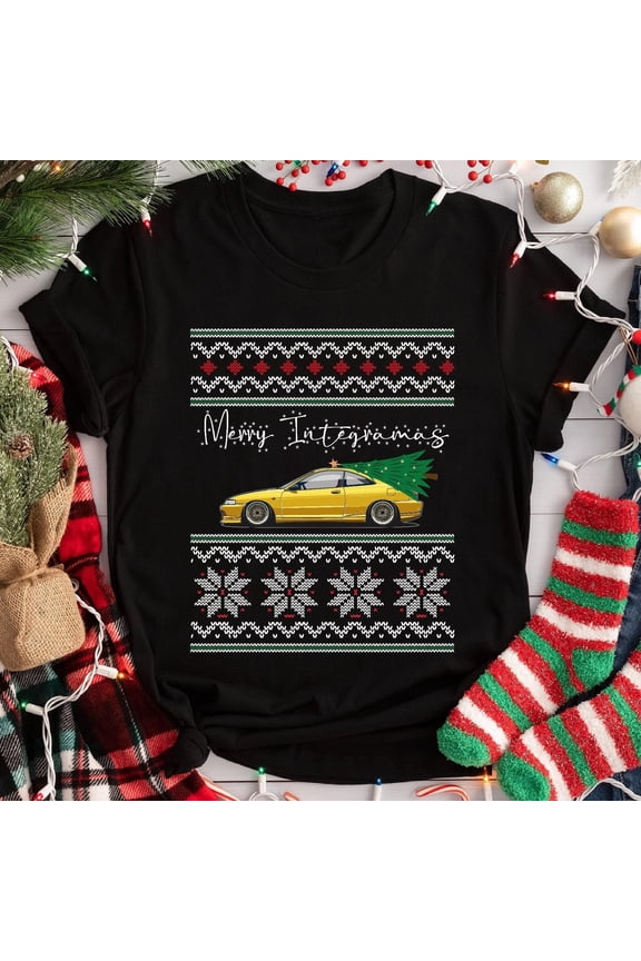 Ugly Christmas Shirt, Merry Integramas Christmas T-Shirt, Japanese Car Tee, Christmas Gift, Car Guy Holiday Gift, Ugly Xmas Tee, JDM Shirt