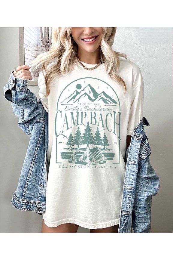 Vintage Camp Bachelorette Shirt, Custom Camping Bride Top, Retro Lake Bridal Party Gift
