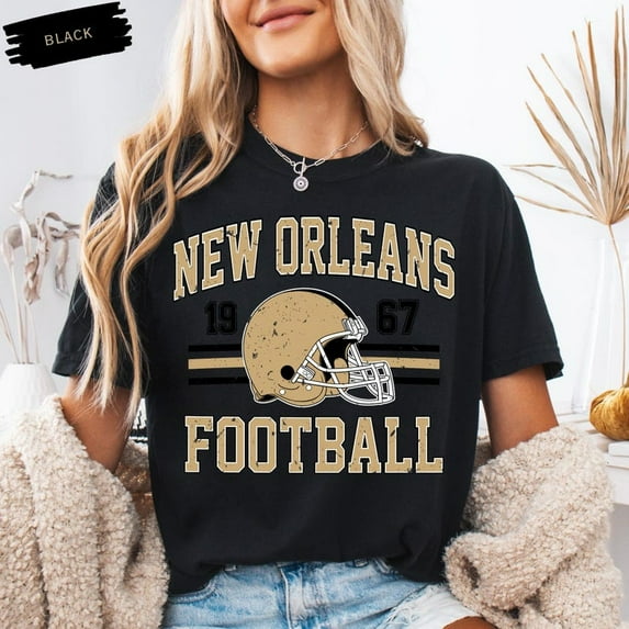 ChaChaCoo Vintage New Orleans Football Shirt, Woman Game Day Shirt, Football Sports Gear, Gift For Her, Unisex New Orleans Football Tee