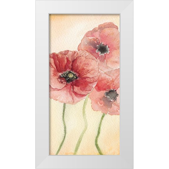Chabot, Natasha 9x14 White Modern Wood Framed Museum Art Print Titled - Poppy Composition I