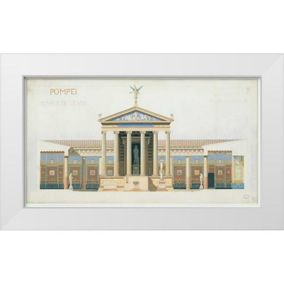 Chabrol, Francois 14x9 White Modern Wood Framed Museum Art Print Titled - Temple of Venus, Pompeii