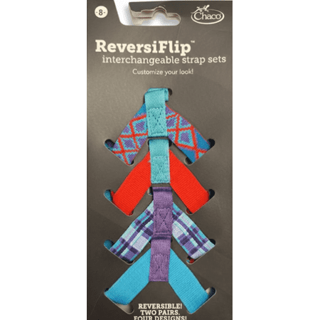 Chaco ReversiFlip Interchangeable Sandal Strap Set – Reversible, Two Designs (4 Straps) Size 8