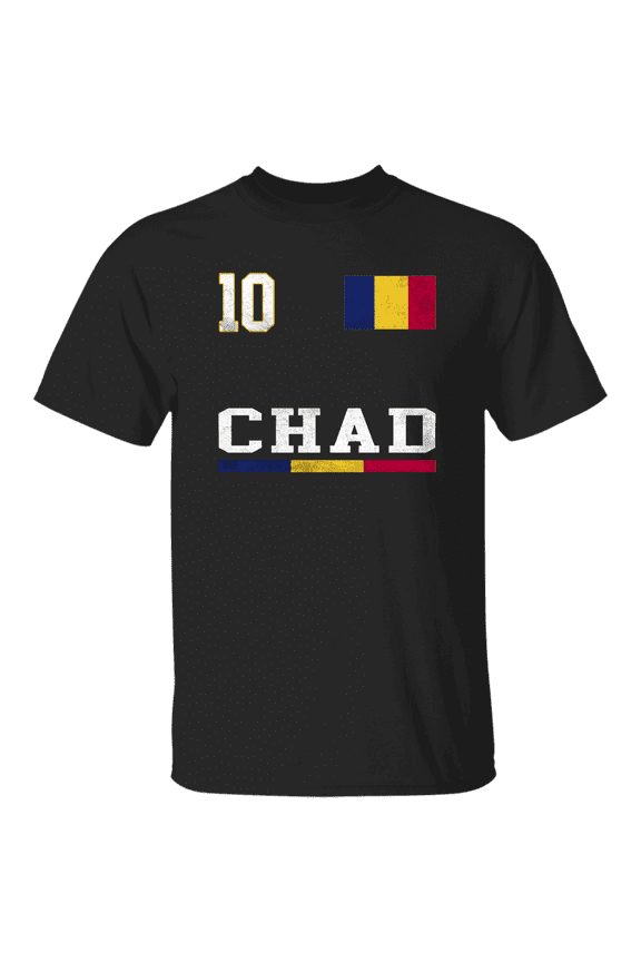 Chad Flag Emblem Chadian Pride Proud Men Women Soccer Fan T-Shirt