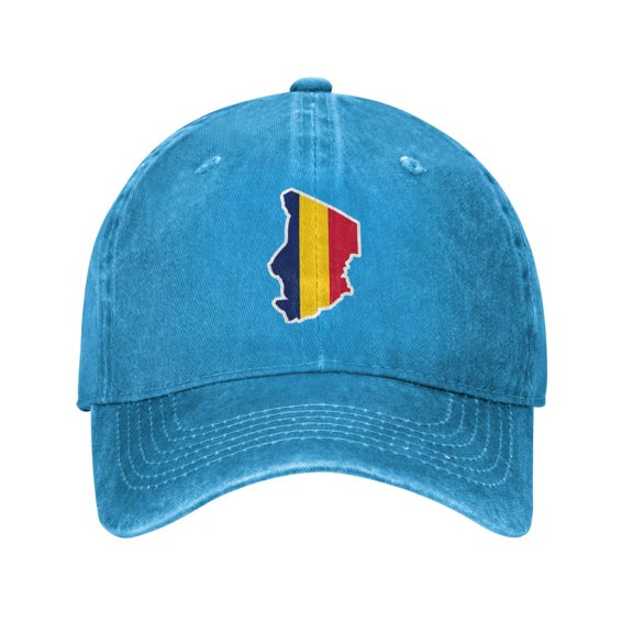 Chad Map Flag Adult Adjustable Classic Washed Casquette Cap Hat Baseball Cap For Man For Woman