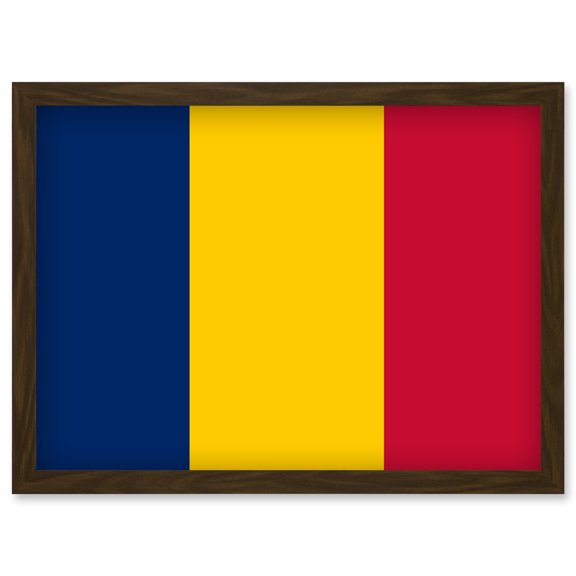 Chad National Flag Patriotic Vexillology World Flags Country Region Poster Artwork Framed Wall Art Print A4