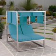 thumbnail image 1 of Chad Outdoor Aluminum Daybed with Canopy, Silver, Teal, 1 of 3