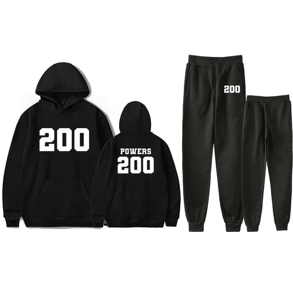 Chad Powers Number 200 Graphic Hoodie and Pants Set – Unisex TV Series Merch Drawstring Sweatshirt & Strap Sports Joggers