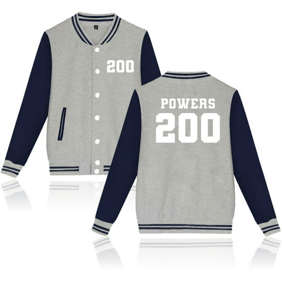 Chad Powers Number 200 Merch Baseball Jacket – Unisex Graphic Long Sleeve Varsity Style Coat, Casual Streetwear for Series Fans