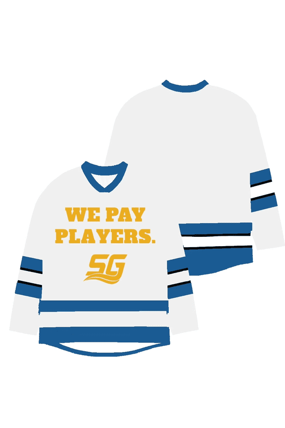 Chad Powers SG “We Pay Players” V-Neck Jersey Sweatshirt – Unisex Long Sleeve Cosplay Pullover, Athletic Style Y2K Winter Streetwear for Movie Fans