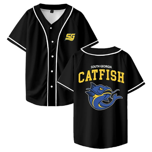 Chad Powers South Georgia Catfish Logo Baseball Jersey Short Sleeve Shirts Women Men Streetwear Tops