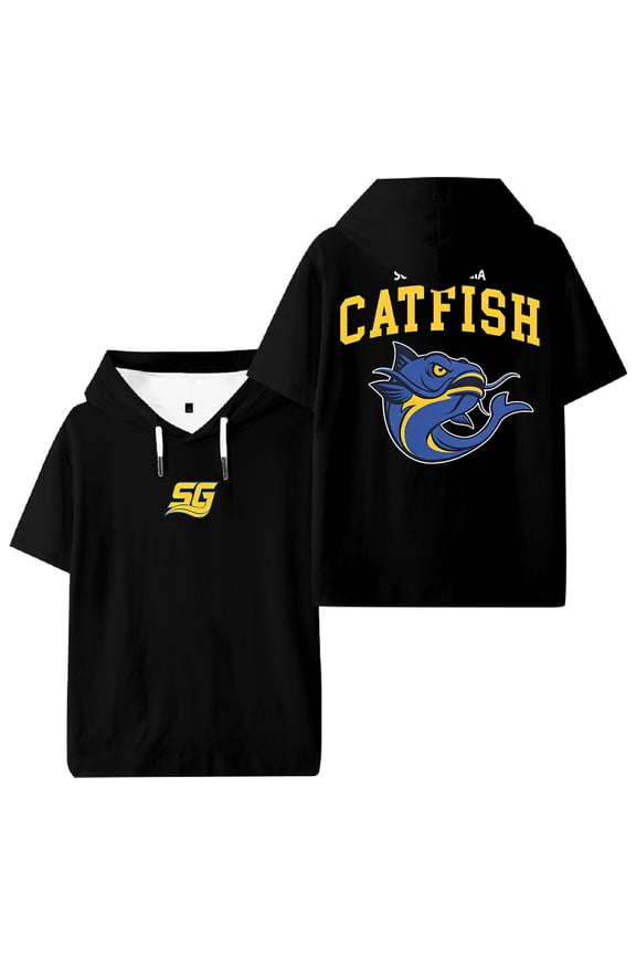 Chad Powers South Georgia Catfish Logo Hooded T-shirt Short Sleeve Tee Women Men Outdoor Streetwear Tops