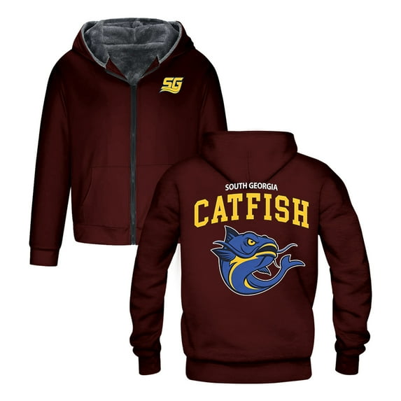 Chad Powers South Georgia Catfish Logo Zipper Hoodie Long Sleeve Jacket Parkas Women Men Winter Coat