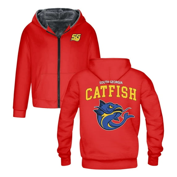 Chad Powers South Georgia Catfish Logo Zipper Hoodie Long Sleeve Jacket Parkas Women Men Winter Coat