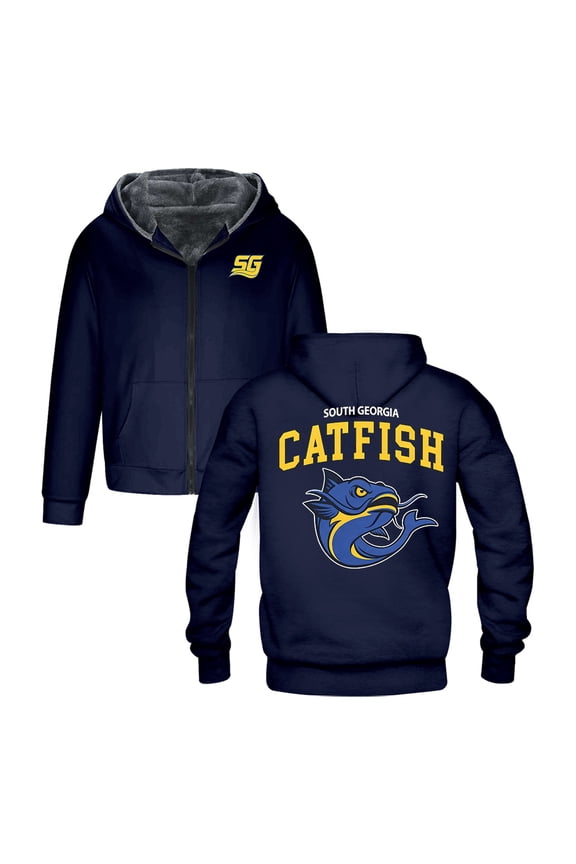 Chad Powers South Georgia Catfish Logo Zipper Hoodie Long Sleeve Jacket Parkas Women Men Winter Coat