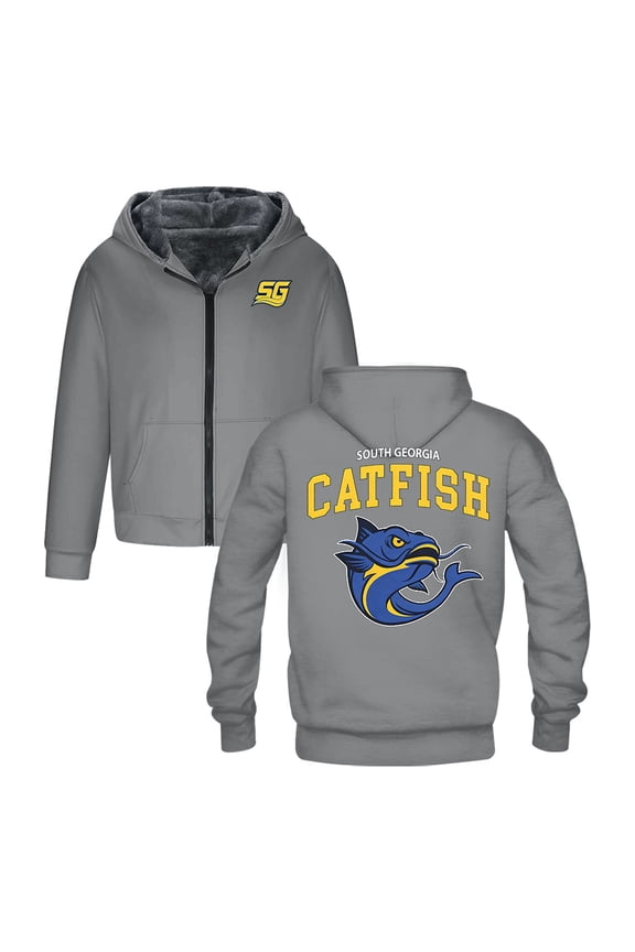Chad Powers South Georgia Catfish Logo Zipper Hoodie Long Sleeve Jacket Parkas Women Men Winter Coat