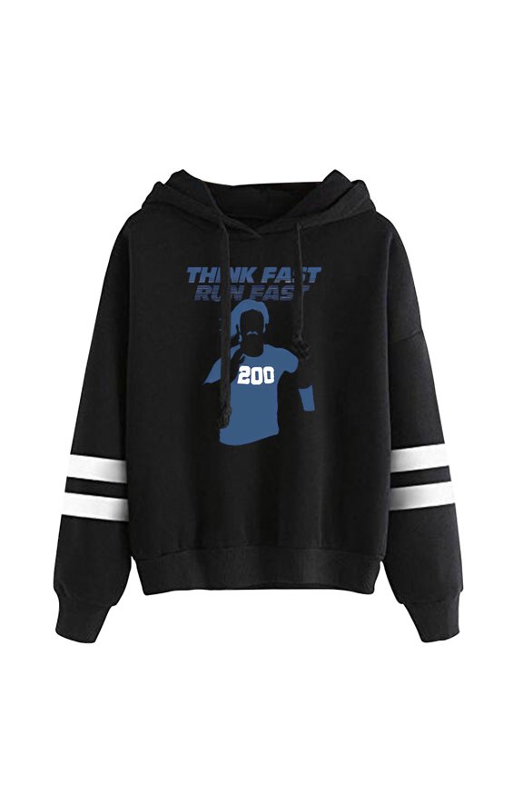 Chad Powers Think Fast Run Fast Merch Hoodie – Unisex Graphic Pocketless Pullover Sweatshirt, Casual TV Series Fan Apparel