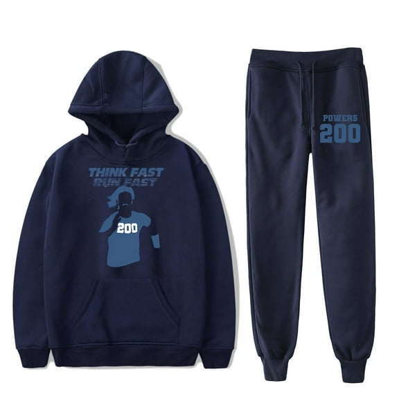 Chad Powers Think Fast Run Fast Merch Hoodie and Pants Set – Unisex TV Series Merch Drawstring Sweatshirt & Strap Sports Joggers