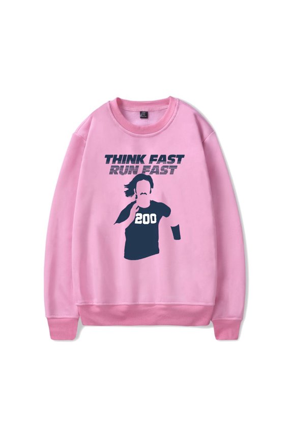 Chad Powers Think Fast Run Fast Merch Sweatshirt – Unisex Crewneck Long Sleeve Pullover for TV Series Fans Casual Streetwear Apparel