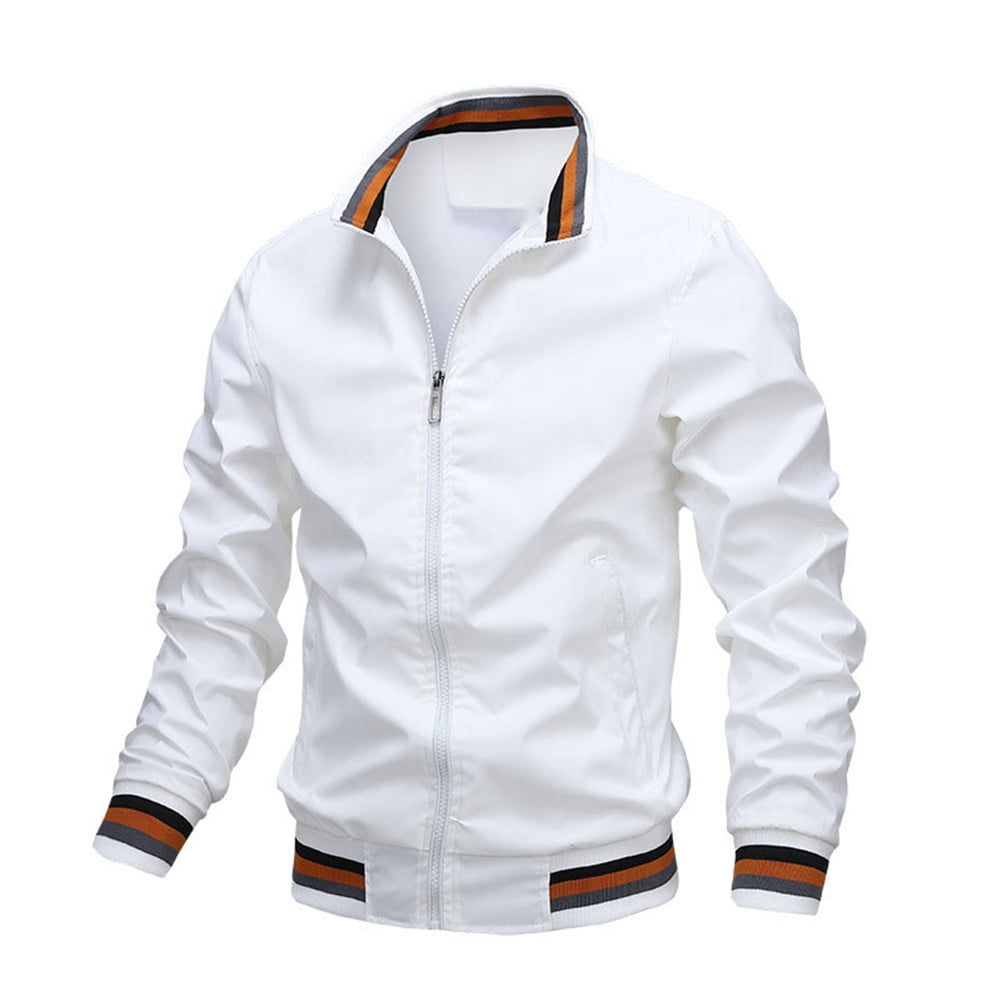Enjoybuy Mens Bomber Jacket Casual Zip Up Lightweight Varsity Slim Fit  Windbreaker Softshell Spring Sportswear Jackets Coat