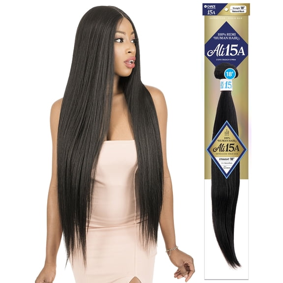 Chade Ali 15A 100% Remi Human Hair Straight 12" Unprocessed Virgin Remy (Natural Black)