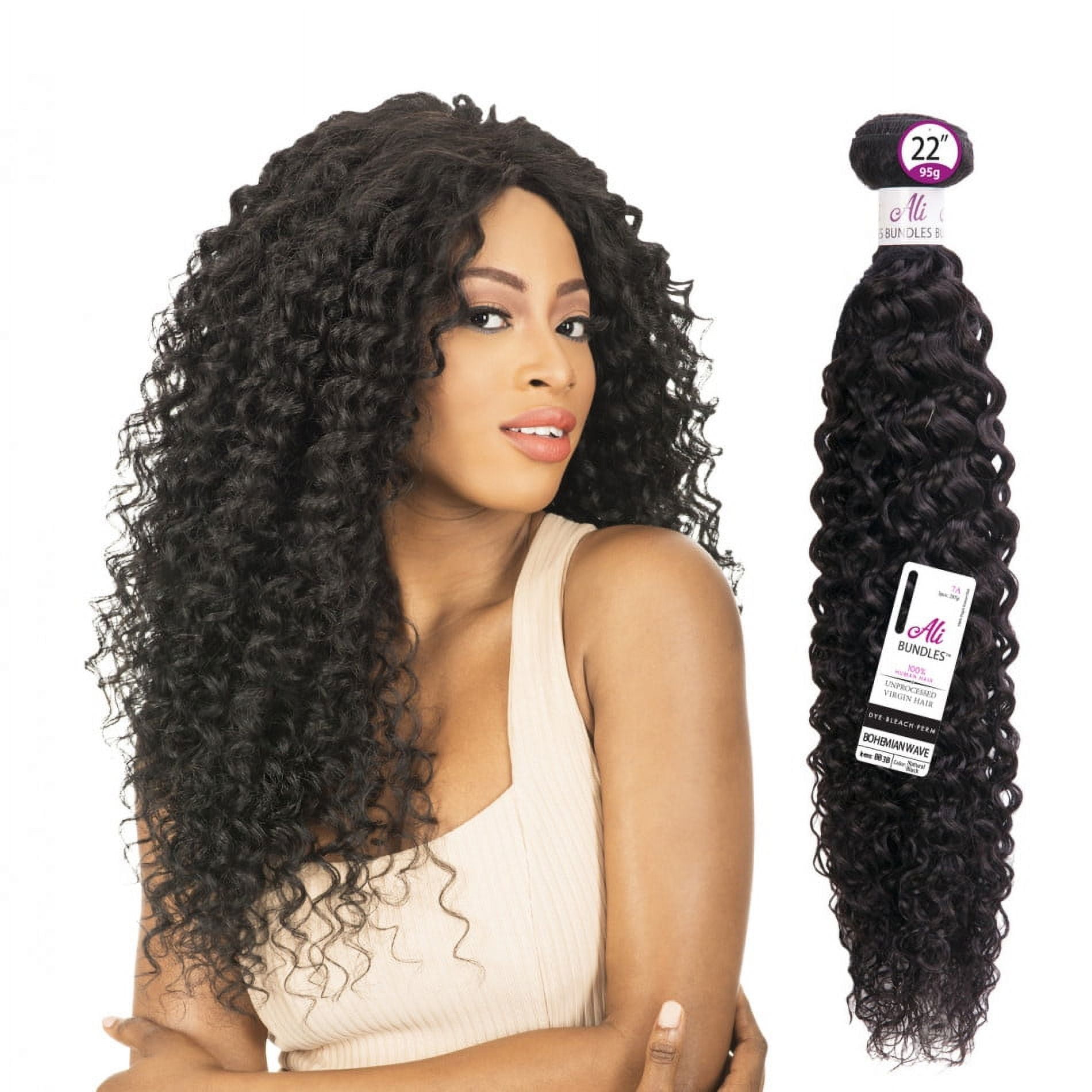 Chade Ali 7A Single Bundle 100% Remi Human Hair Extension Bohemian Wave 12" Unprocessed Virgin Remy (Natural Black)