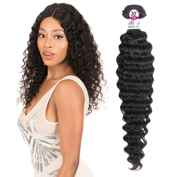 Chade Ali 7A Single Bundle 100% Remi Human Hair Extension Pineapple Wave 20" Unprocessed Virgin Remy (Natural Black)