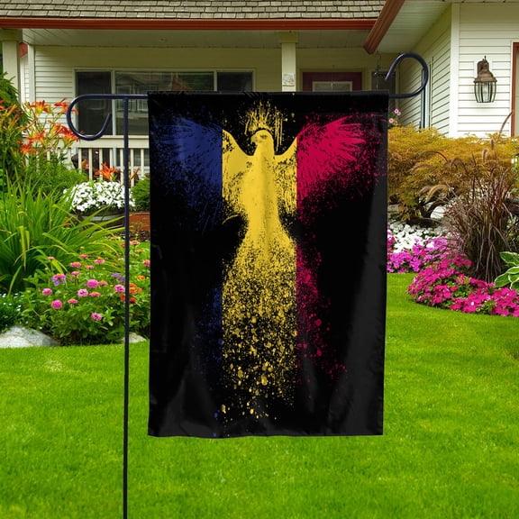 Chadian Flag With Eagle Painting - Proud Chad Garden Flag (11.5x17.5) Double-Sided Decorative Polyester Indoor/Outdoor Flag