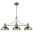 thumbnail image 1 of Chadwick 3-Light Island Light in Satin Nickel with Gloss White Shade, 1 of 7
