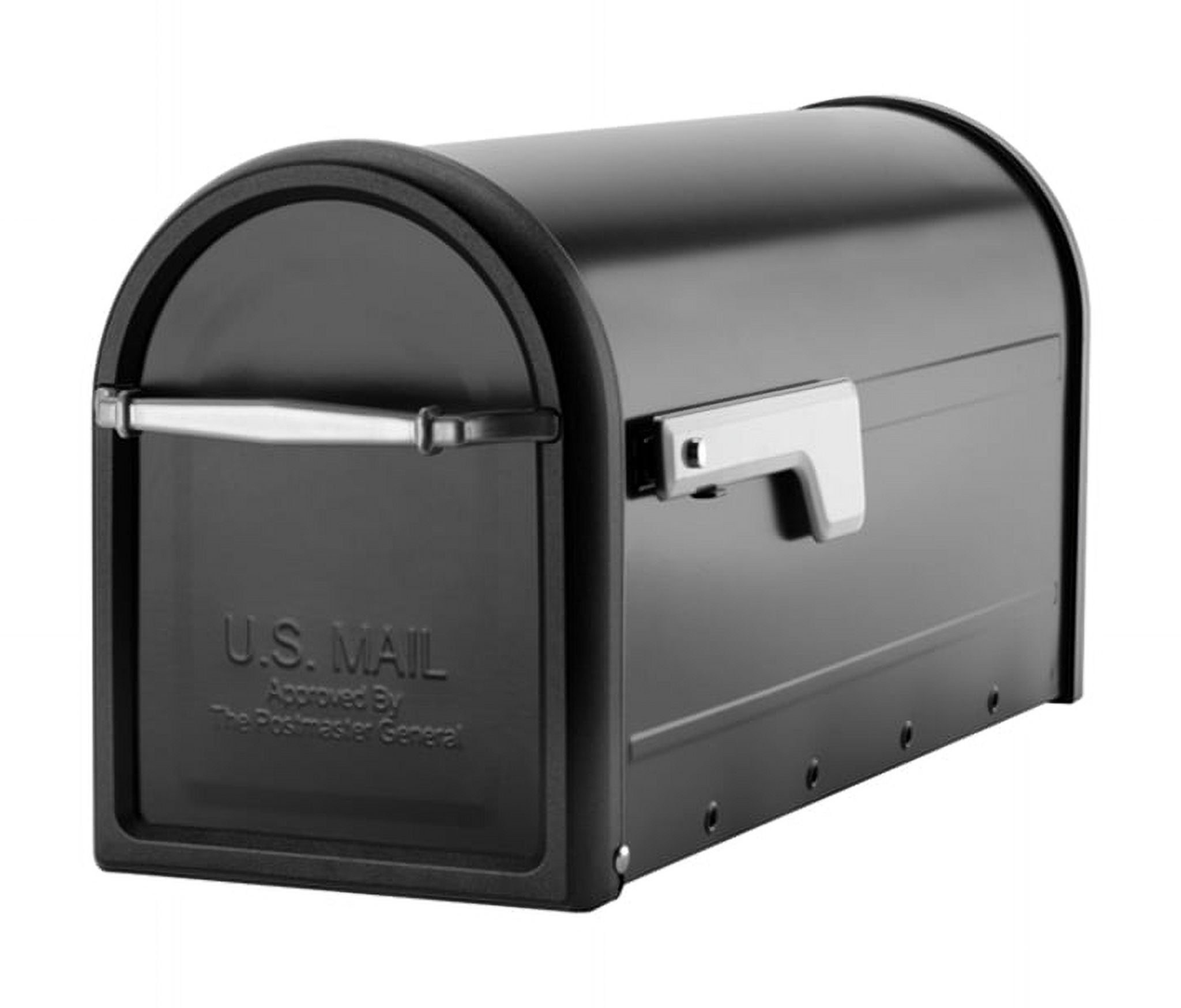 Chadwick Black Aluminum Post Mount Mailbox with Nickel Accents