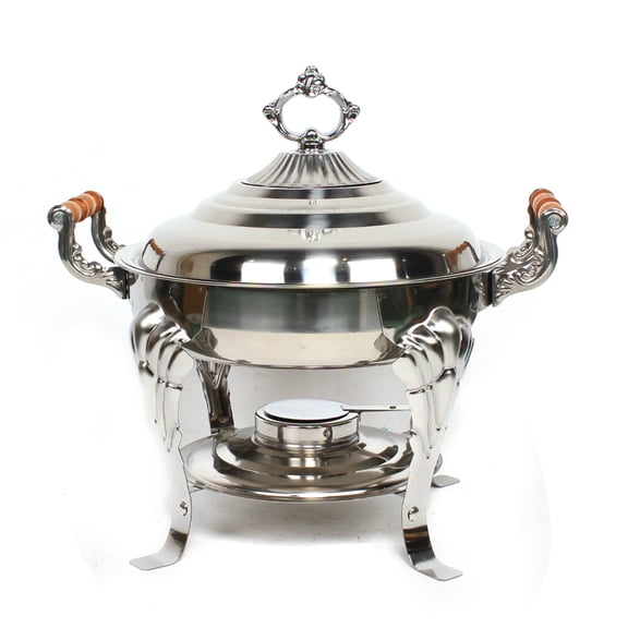 Chafing Dish, 13.5 Inch Round European Chafer, Alcohol Burner, Large Capacity Stainless Steel Pan, Perfect for Party Buffet Wedding Catering
