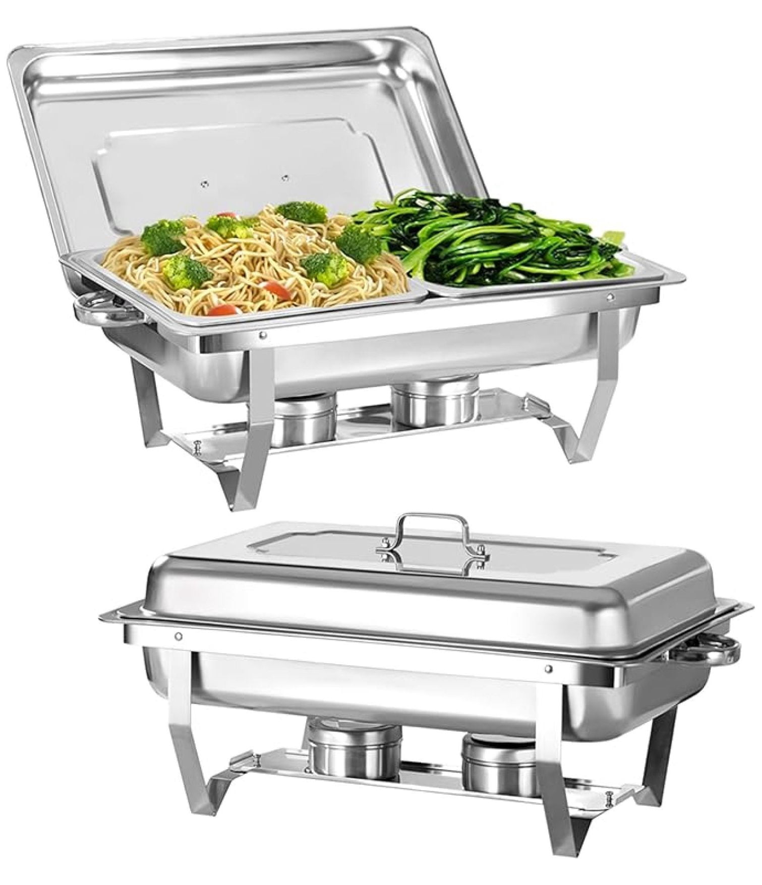 Chafing Dish for Buffet, 2 Pack 8QT Stainless Steel Chafing Servers ...