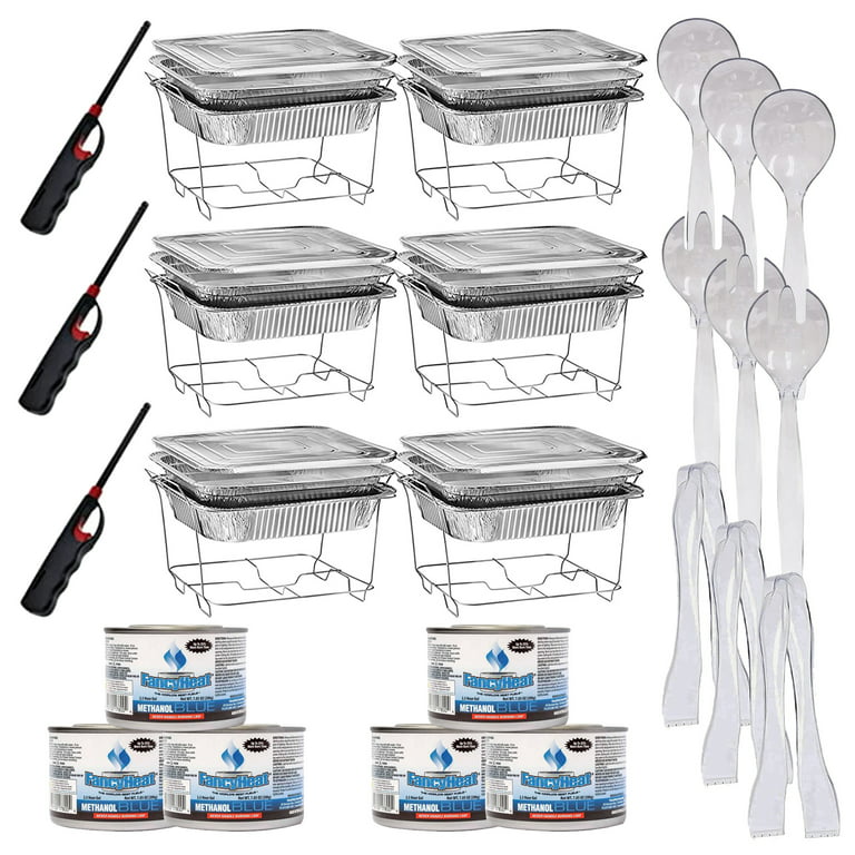 Disposable Chafing Dish Buffet Set, Food Warmers for Parties, 30 Pcs Buffet  Servers and Warmers, Catering Supplies, Pans (9x13), Warming Trays for  Food, With Covers, Utensils, Lids & Sterno Fuel Cans 