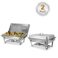 thumbnail image 1 of Chafing Dish Buffet Set 2 Pack, Jacgood 8QT Stainless Steel Chafing Dishes for Buffet, Chafers and Buffet Warmers Sets for Parties, Events, Wedding, Camping, Dinner, 1 of 7