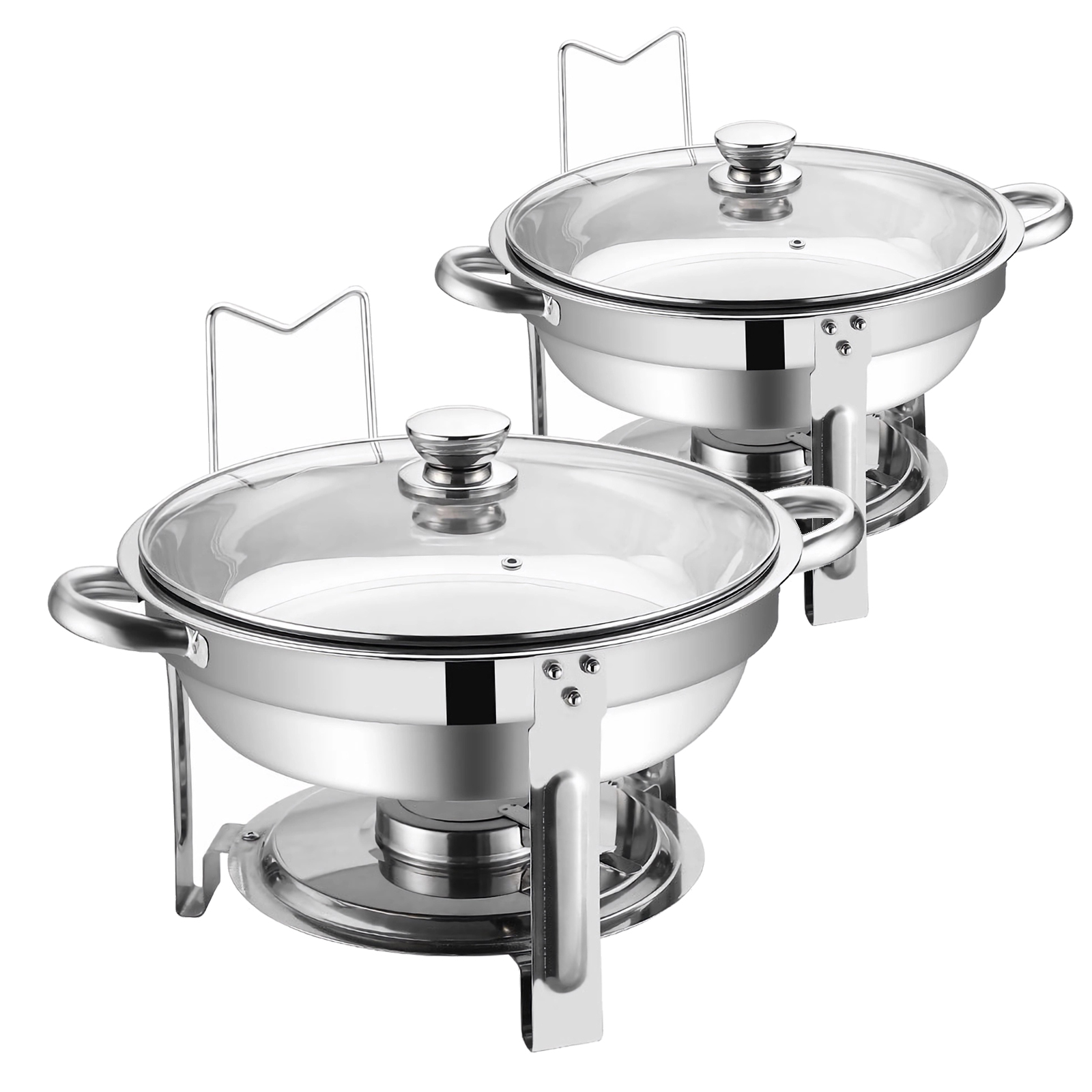 ZENSTYLE 5 Quart Round Shape Chafing Dishes Stainless Steel Durable