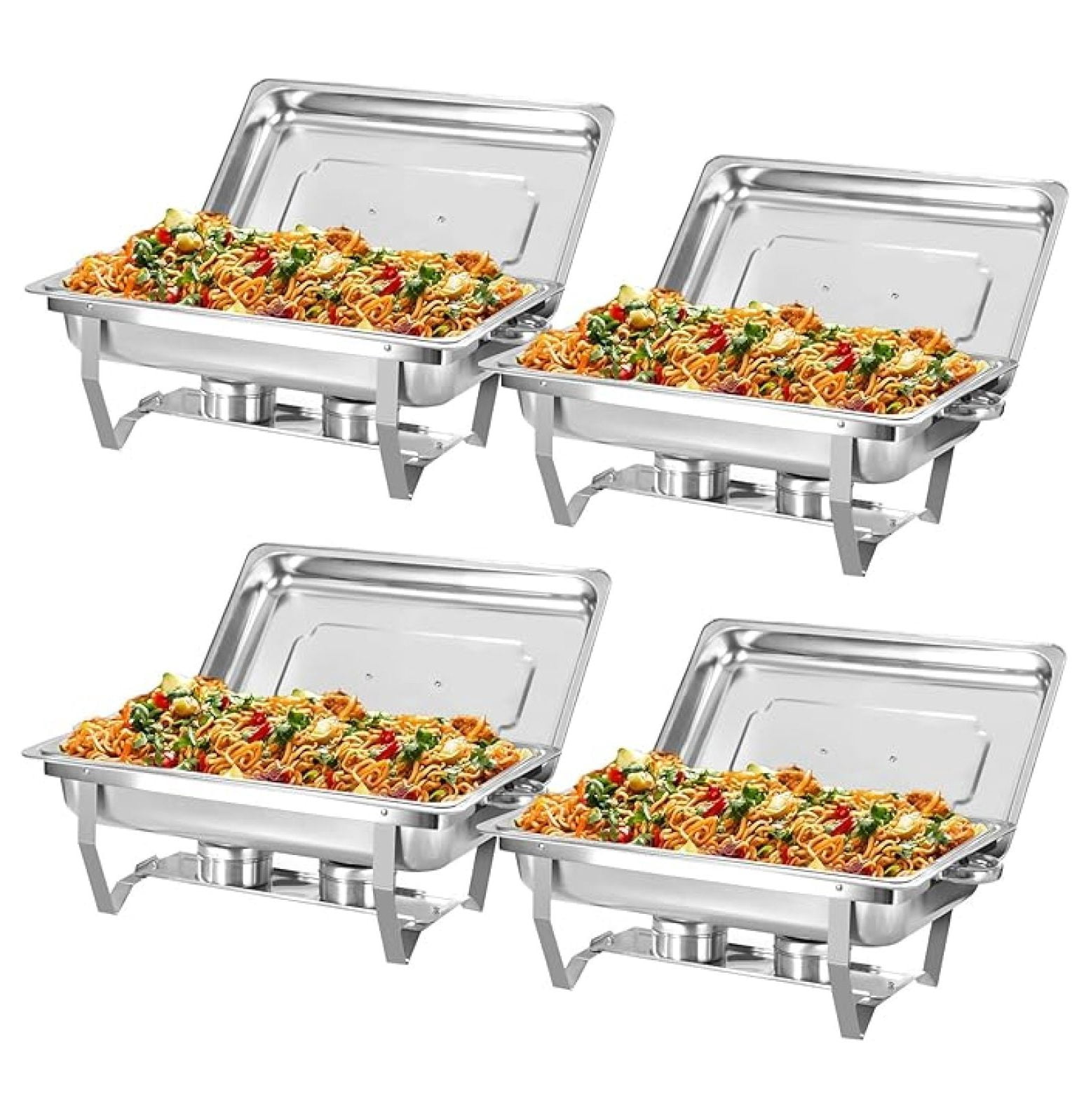 Chafing Dish Buffet Set 4 Packs,8 QT Stainless Steel Foldable ...